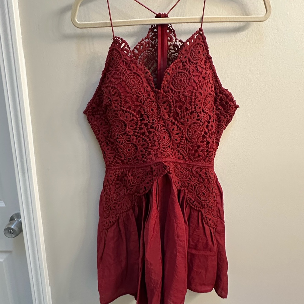 Hello Molly Merlot romper